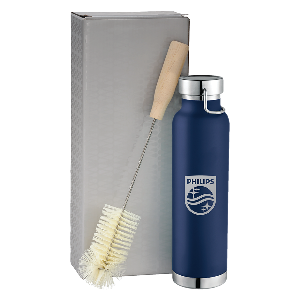 Thor Copper Vacuum Bottle with Brush 22oz